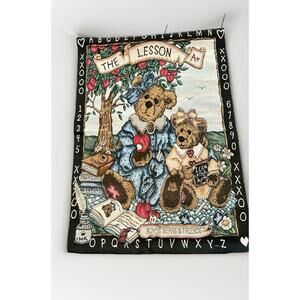 Boyds Bears & Friends Tapestry THE LESSON Wall Hanging Teacher Classroom…